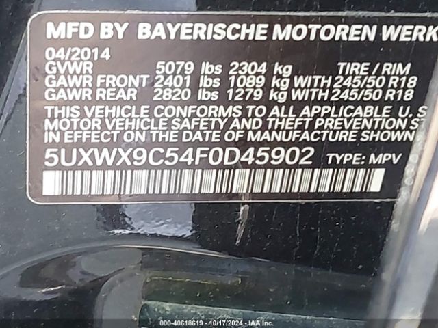 5UXWX9C54F0D45902 BMW X3 Xdrive28i