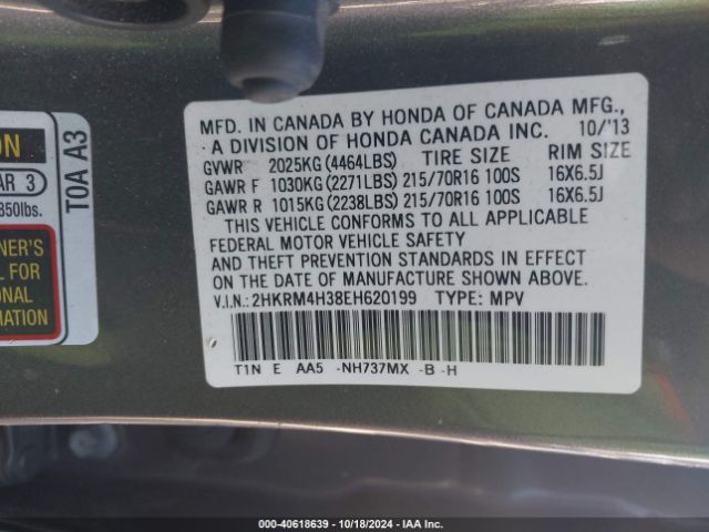 2HKRM4H38EH620199 Honda CR-V LX