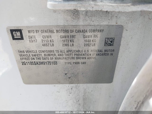 2G1105SA3H9175103 Chevrolet IMPALA 1LT
