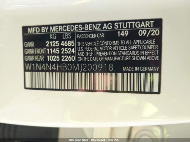 W1N4N4HB0MJ200918 Mercedes-Benz Gla 250 4matic