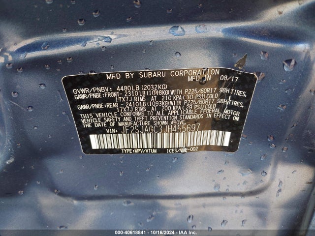 Subaru Forester 2.5i Premium 2018 JF2SJAGC3JH455697 Image 9