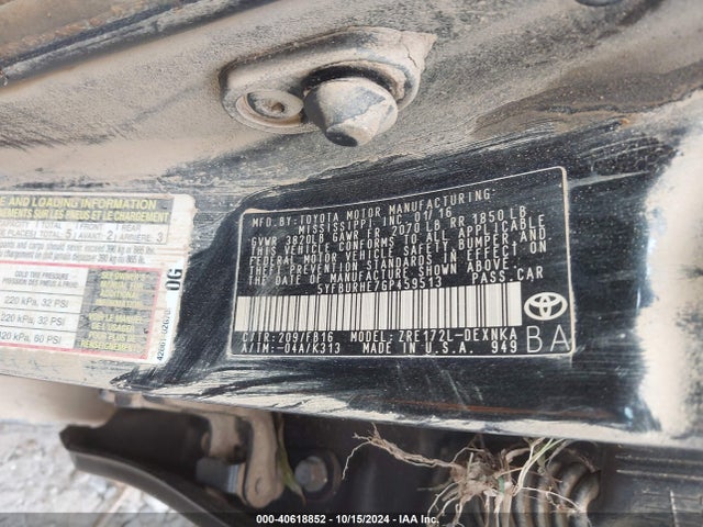 Toyota COROLLA LE 2016 5YFBURHE7GP459513 Image 9