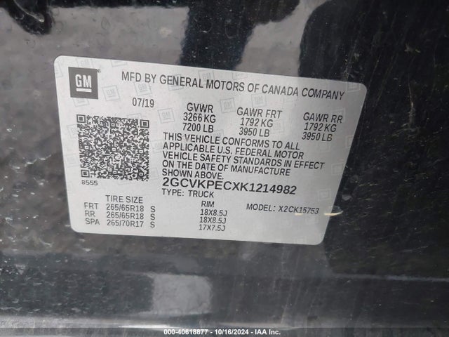 Chevrolet Silverado 1500 Ld Lt 2019 2GCVKPECXK1214982 Image 9