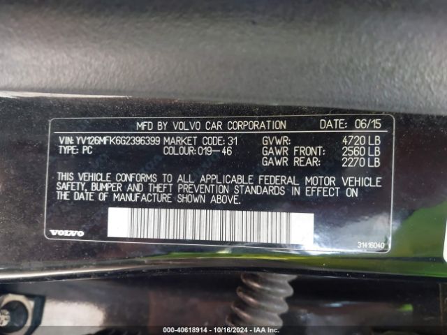 YV126MFK6G2396399 Volvo S60 T5 Drive-e Premier