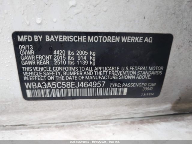 WBA3A5C58EJ464957 BMW 328I