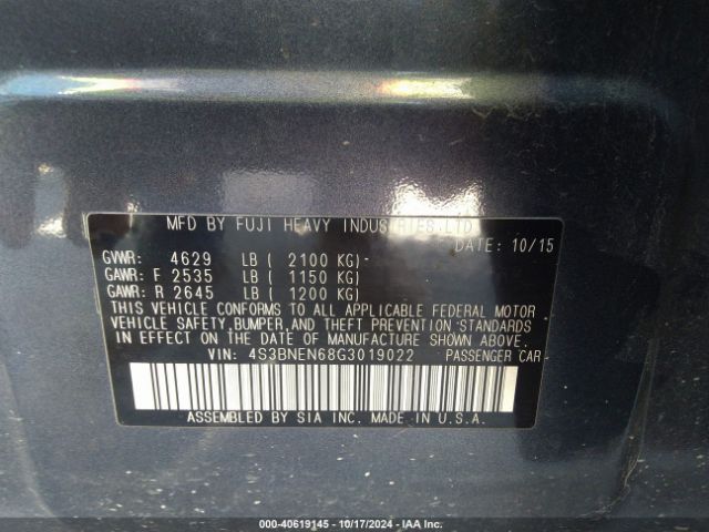 4S3BNEN68G3019022 Subaru Legacy 3.6r Limited