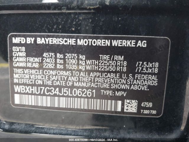 WBXHU7C34J5L06261 BMW X1 Sdrive28i