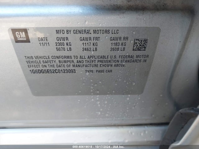2012 CADILLAC CTS 1G6DG5E52C0123093 Photo 8