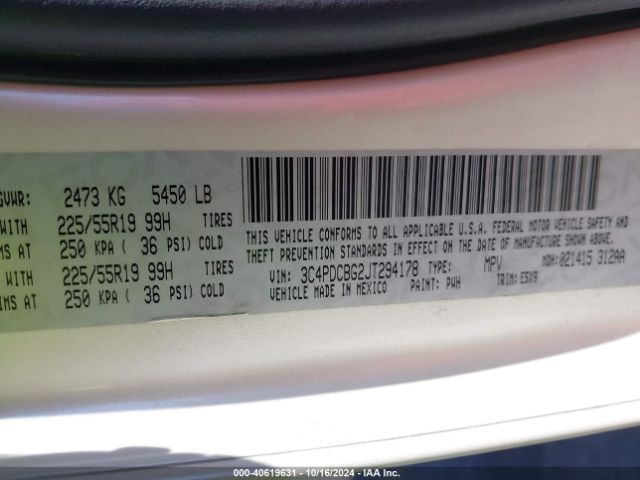 3C4PDCBG2JT294178 Dodge Journey Sxt