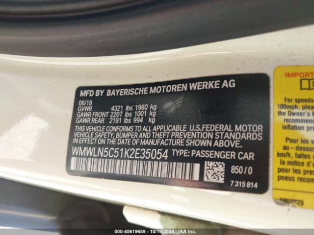 WMWLN5C51K2E35054 Mini Clubman Cooper