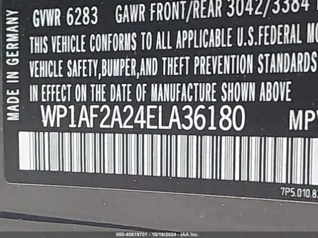 WP1AF2A24ELA36180 Porsche Cayenne Diesel/diesel Platinum Edition