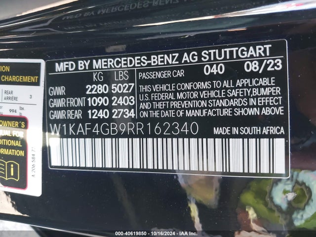 W1KAF4GB9RR162340 Mercedes-Benz C 300
