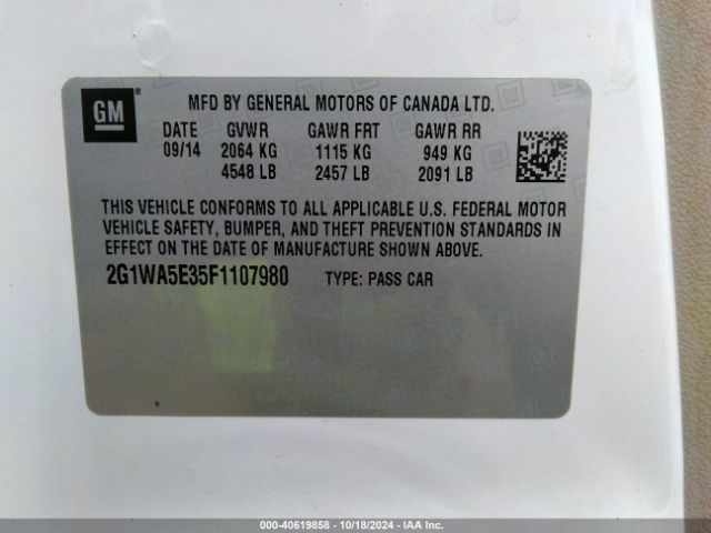 2G1WA5E35F1107980 Chevrolet Impala Limited Ls