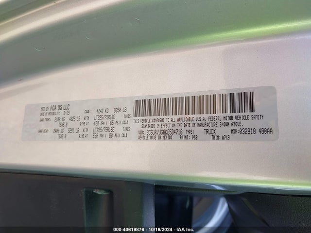 Thor Sprinter Cargo Van 2020 3C6URVUG8KE534716 Image 9