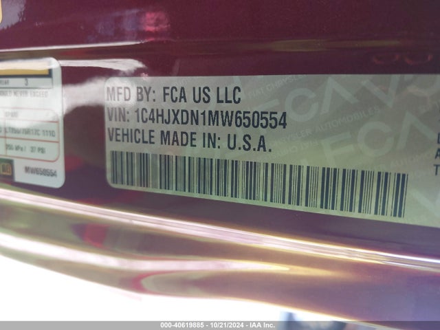 1C4HJXDN1MW650554 Jeep Wrangler Unlimited Willys 4x4