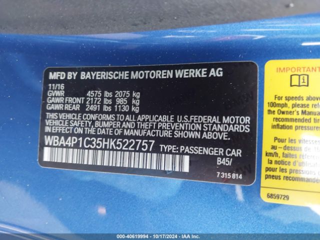 WBA4P1C35HK522757 BMW 440I