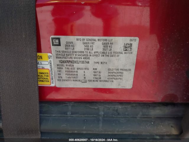 1GKKRPKDXEJ106744 GMC Acadia Sle-2