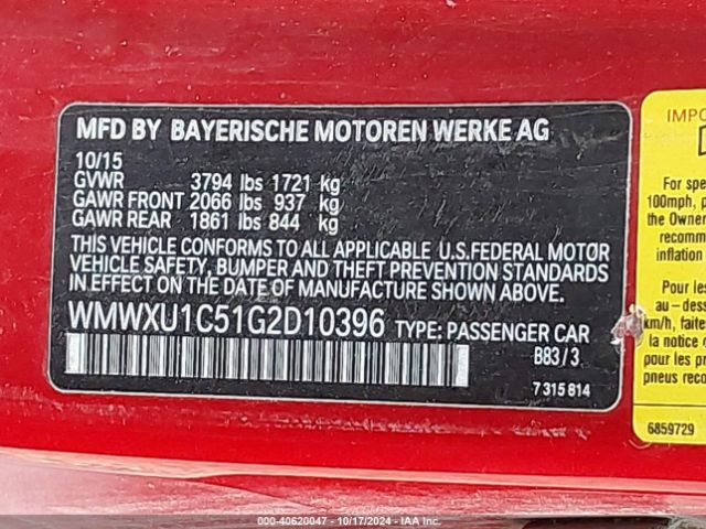 WMWXU1C51G2D10396 Mini Hardtop Cooper