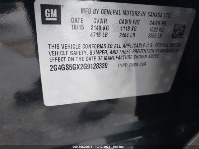 2G4GS5GX2G9128339 Buick Regal Turbo Premium Ii