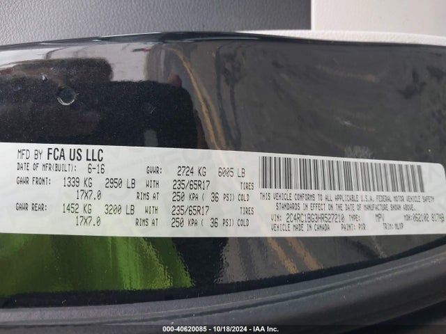 2C4RC1BG3HR527210 Chrysler Pacifica Touring-l