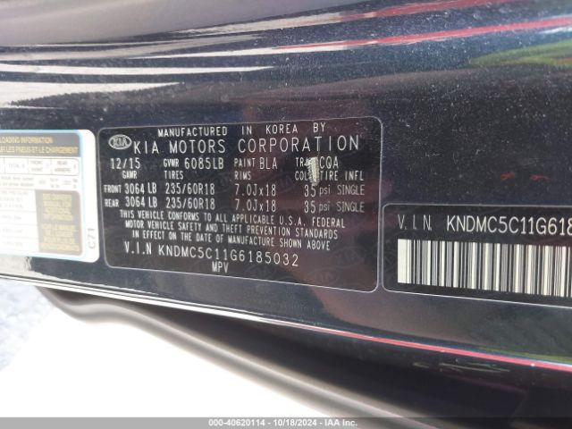 KNDMC5C11G6185032 KIA SEDONA EX