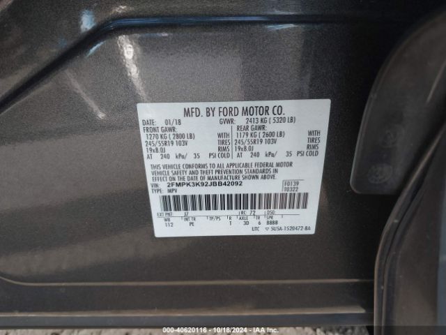 2FMPK3K92JBB42092 Ford Edge Titanium
