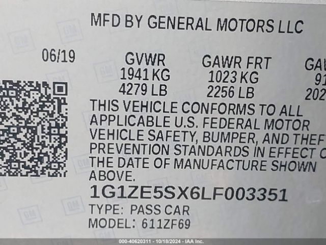 1G1ZE5SX6LF003351 Chevrolet Malibu Fwd Premier