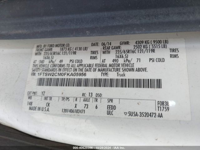 1FTSW2CM0FKA05956 Ford Transit-350