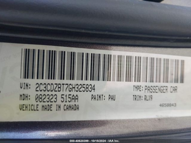 2C3CDZBT7GH325834 Dodge Challenger R/t Plus