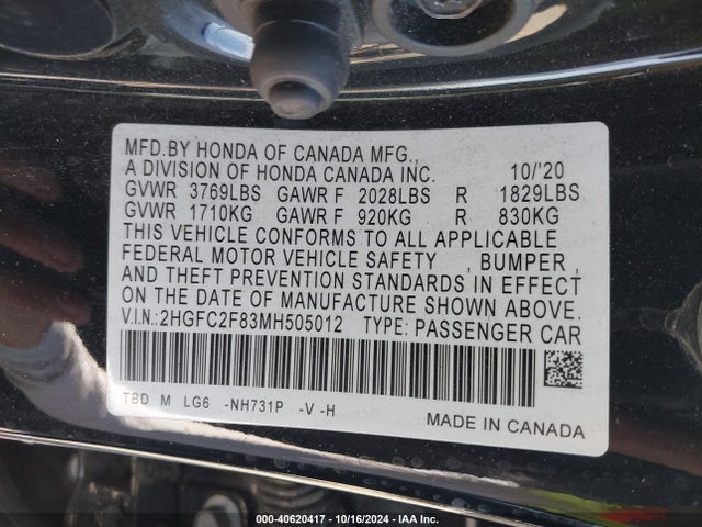 Honda Civic Sport 2021 2HGFC2F83MH505012 Image 9