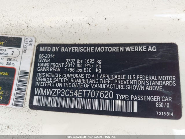 2014 MINI CONVERTIBLE WMWZP3C54ET707620 Photo 8