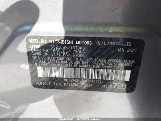 ML32AUHJ6MH004171 Mitsubishi Mirage Carbonite Edition/es/le