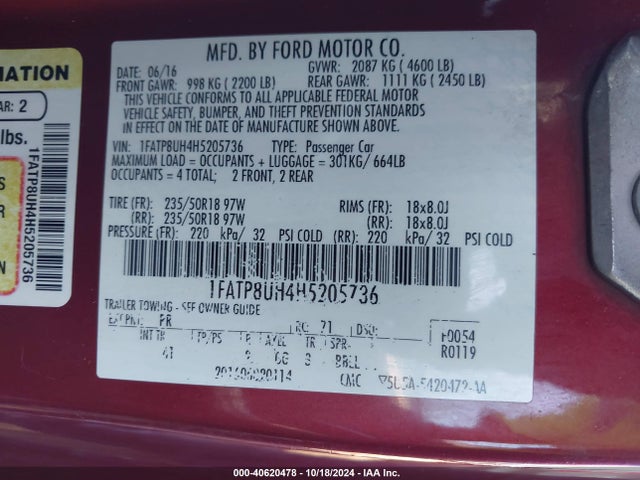 Ford Mustang Ecoboost Premium 2017 1FATP8UH4H5205736 Image 9