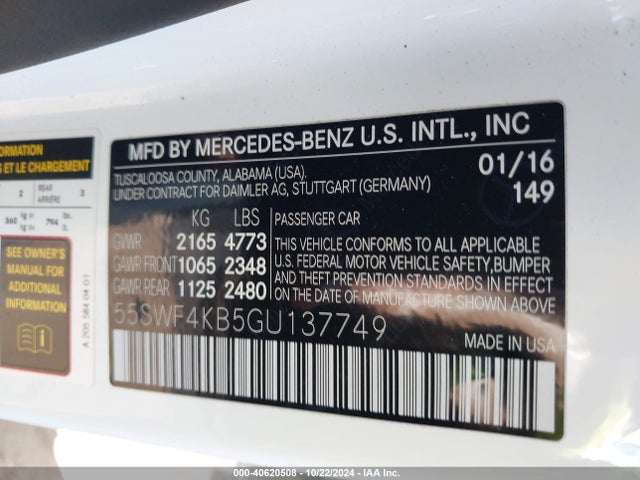 55SWF4KB5GU137749 Mercedes-Benz C 300 4matic/luxury 4matic/sport 4matic