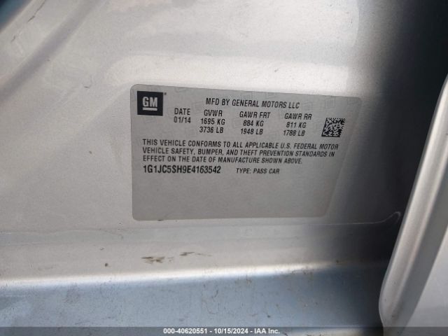 1G1JC5SH9E4163542 Chevrolet Sonic Lt Auto
