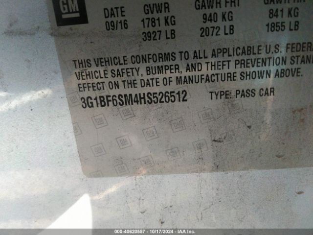 3G1BF6SM4HS526512 Chevrolet Cruze Premier Auto