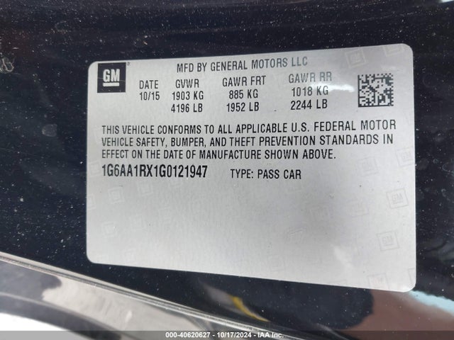 1G6AA1RX1G0121947 Cadillac Ats Standard