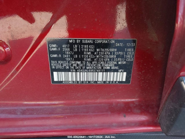 4S4GUHL69R3748111 Subaru Crosstrek Limited