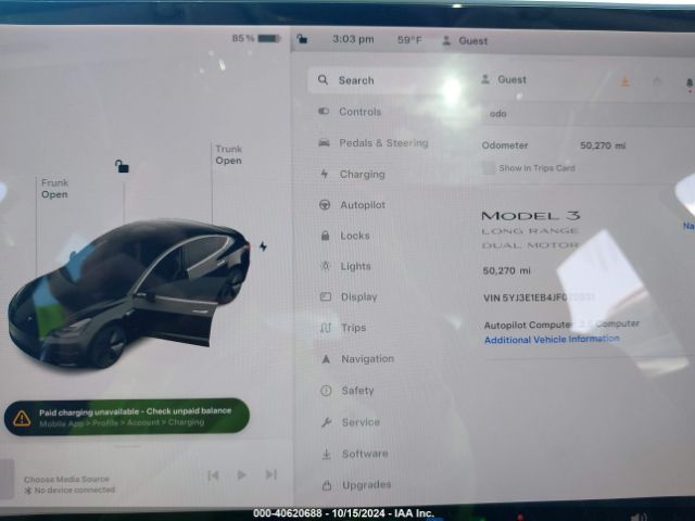 5YJ3E1EB4JF070831 Tesla Model 3 Long Range/performance