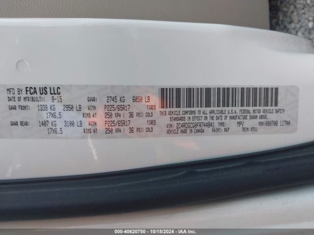 2C4RDGCG0FR744841 Dodge Grand Caravan Sxt