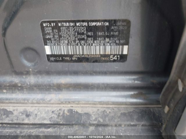 JA4AZ3A39LZ043069 Mitsubishi Outlander