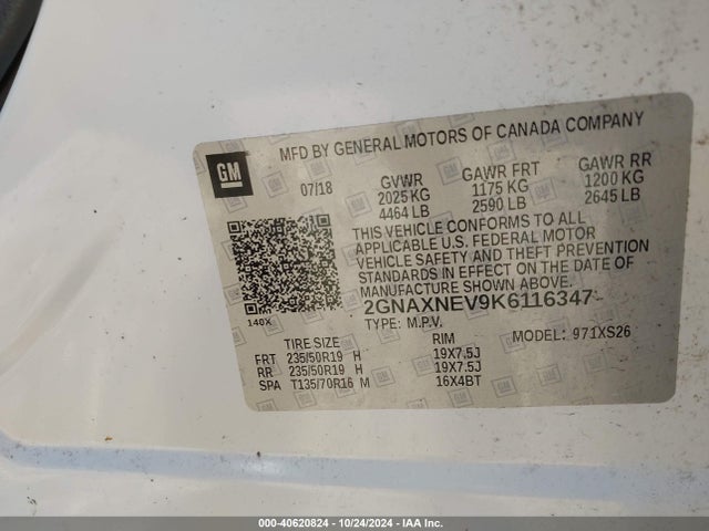 Chevrolet Equinox Premier 2019 2GNAXNEV9K6116347 Image 9