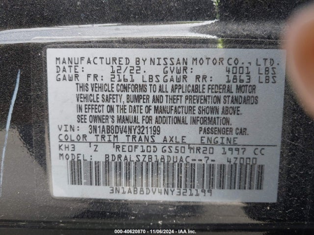 3N1AB8DV4NY321199 Nissan Sentra Sr Xtronic Cvt