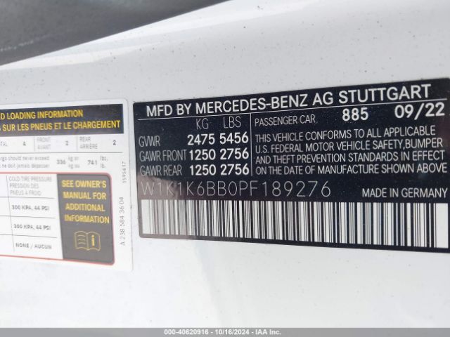W1K1K6BB0PF189276 Mercedes-Benz Amg E 53 4matic