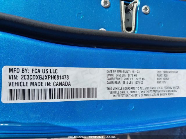 2C3CDXGJXPH681478 Dodge Charger Scat Pack