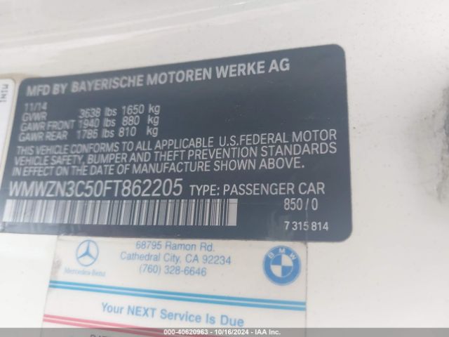 WMWZN3C50FT862205 Mini Convertible Cooper