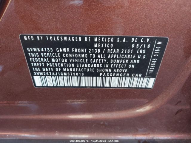 3VW267AJ1GM379019 Volkswagen Jetta 1.4t S