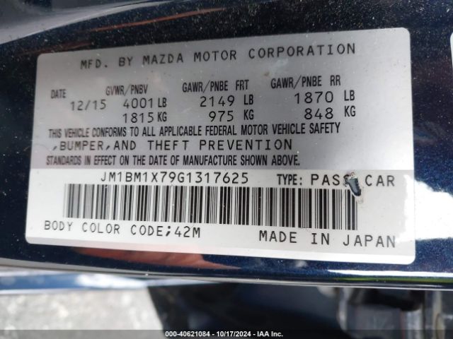 JM1BM1X79G1317625 Mazda Mazda3 I Grand Touring