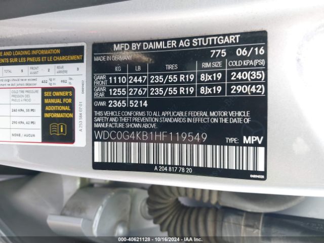 WDC0G4KB1HF119549 Mercedes-Benz Glc 300 4matic