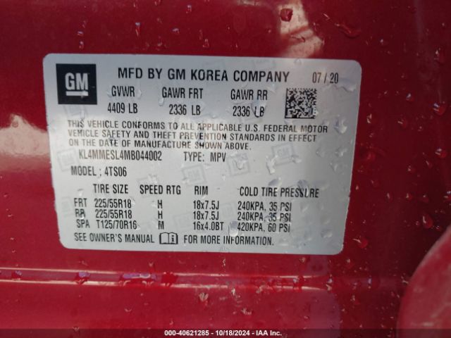 KL4MMESL4MB044002 Buick Encore Gx Awd Select